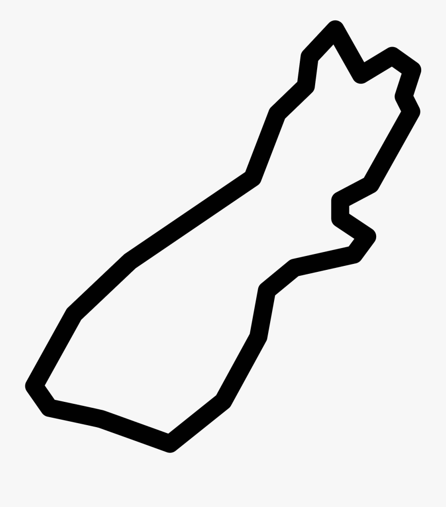 New Zealand South Island Icon - Outline Of South Island Nz, Transparent Clipart