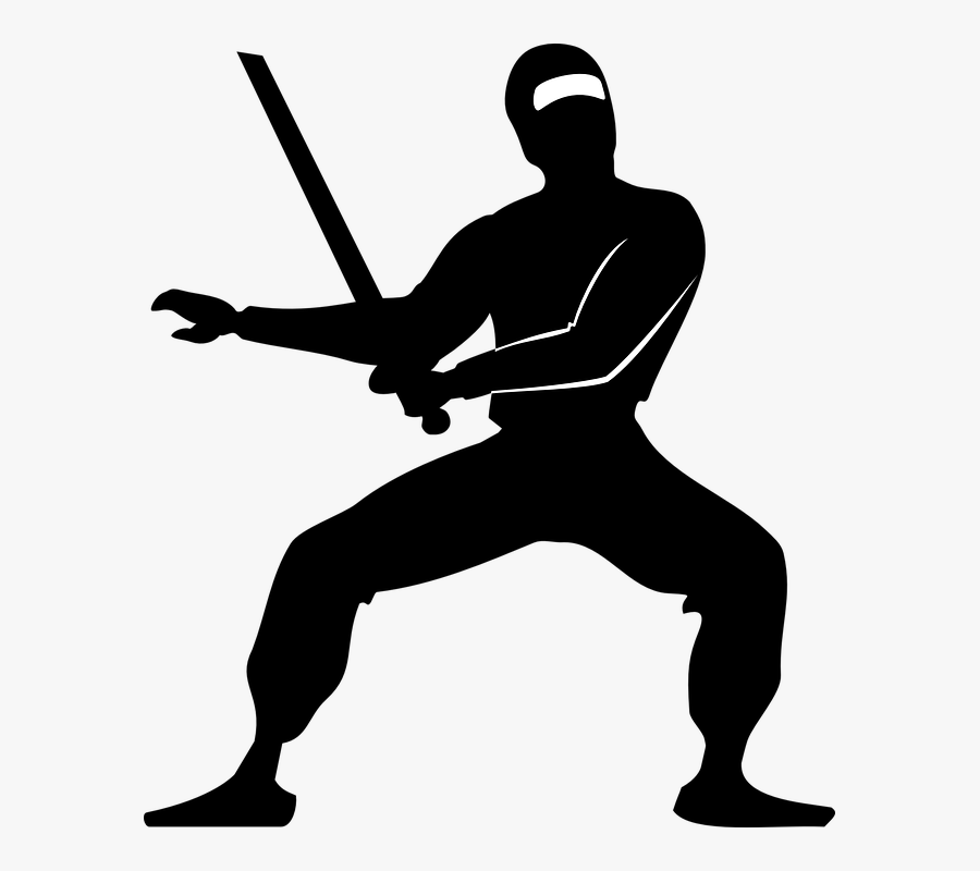 Black And White Ninja, Transparent Clipart