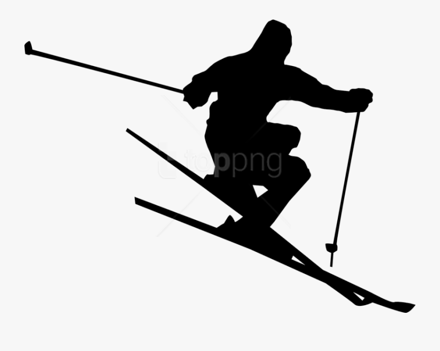 Freestyle-skiing - Black And White Skier, Transparent Clipart