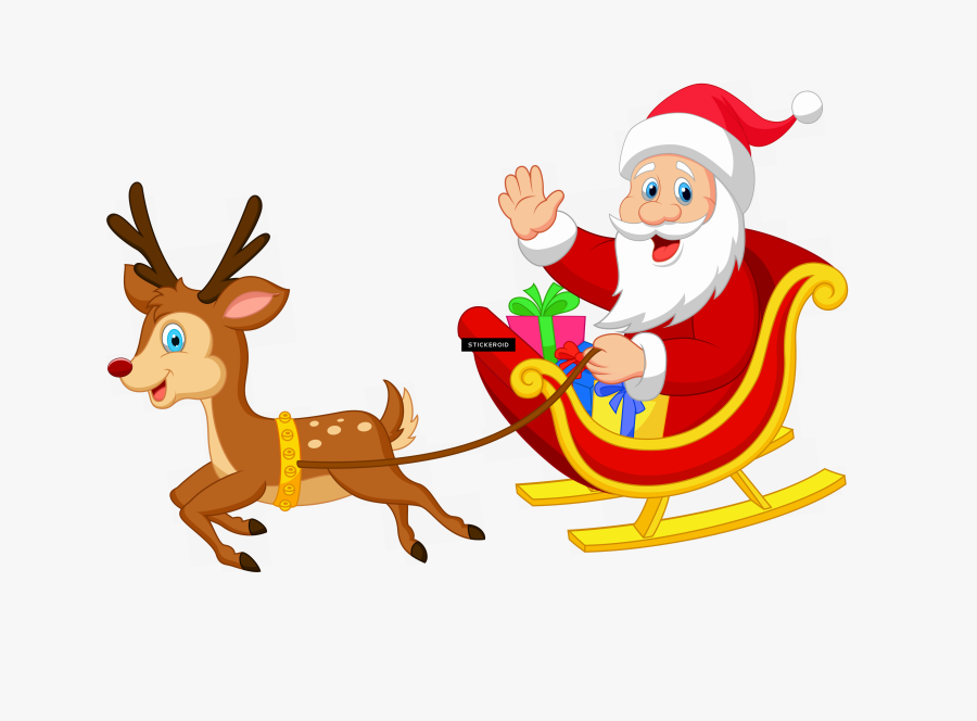 Santa Sleigh Holidays - Transparent Santa Claus In Sleigh, Transparent Clipart