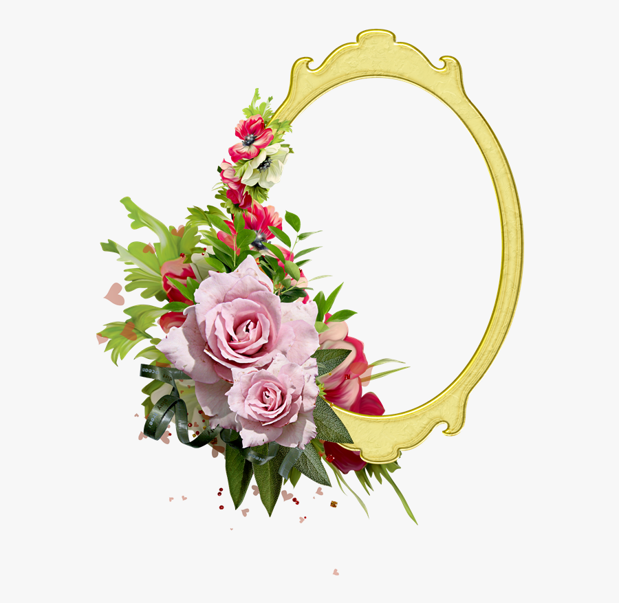 Clipart Flowers Label - Fhotoscape Photoshop Marcos Ovalados Para, Transparent Clipart