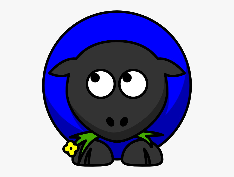 Blue Sheep Looking Left Svg Clip Arts - Fat Cartoon Sheep, Transparent Clipart