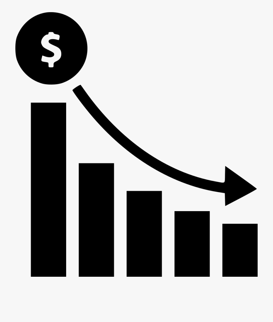 Transparent Bar Graph Clipart - Graph Going Down Icon, Transparent Clipart