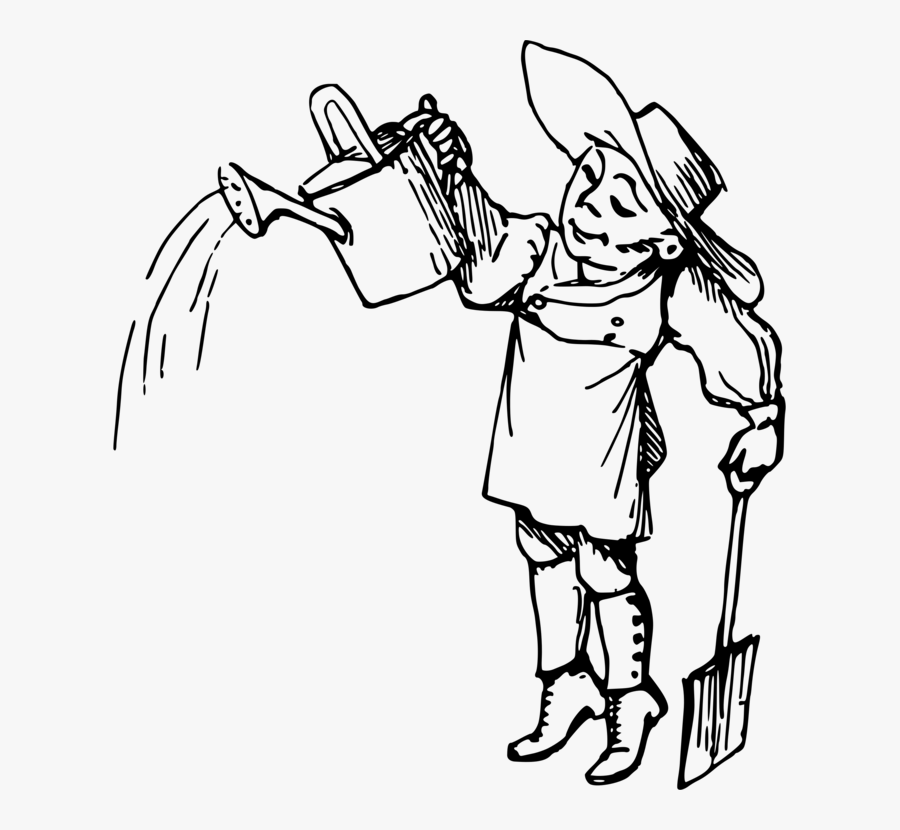 Art,monochrome Photography,artwork - Gardening Cartoon Black And White, Transparent Clipart