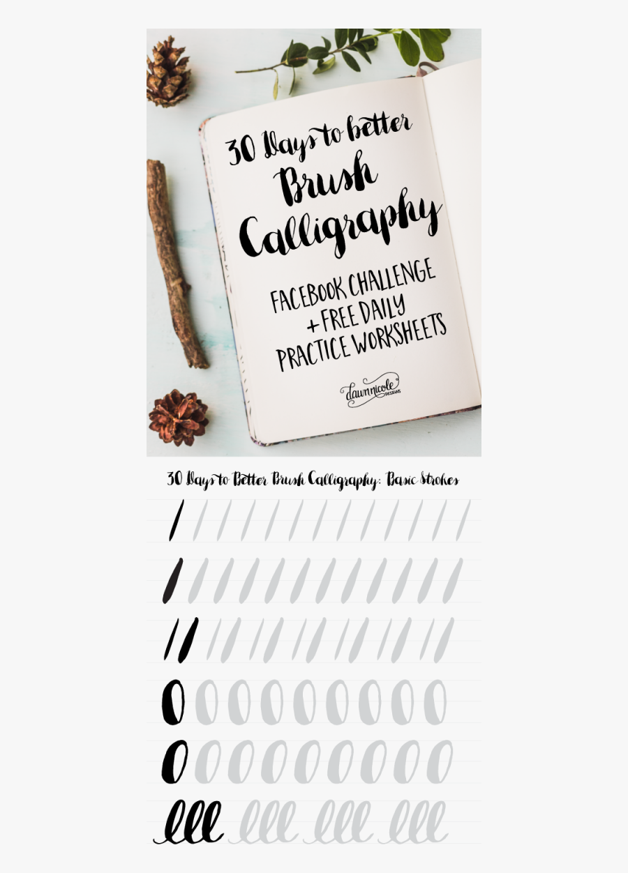 30 Days To Better Brush Calligraphy Facebook Challenge - 30 Day Calligraphy Challenge, Transparent Clipart