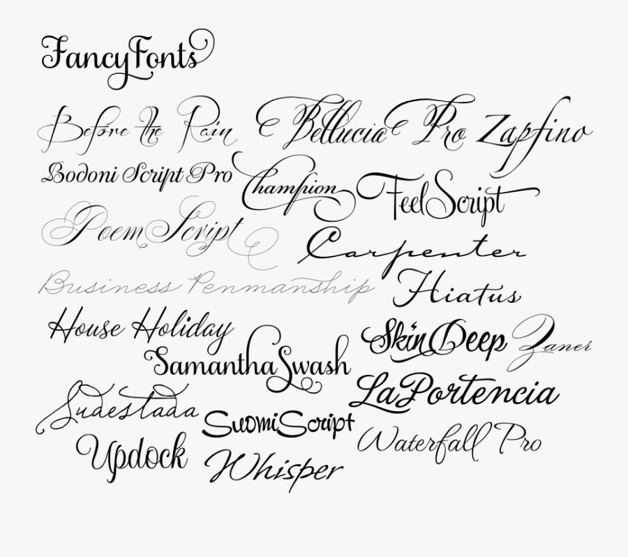 Clip Art Fancy Word Fonts - Best Script Font Tattoo, Transparent Clipart