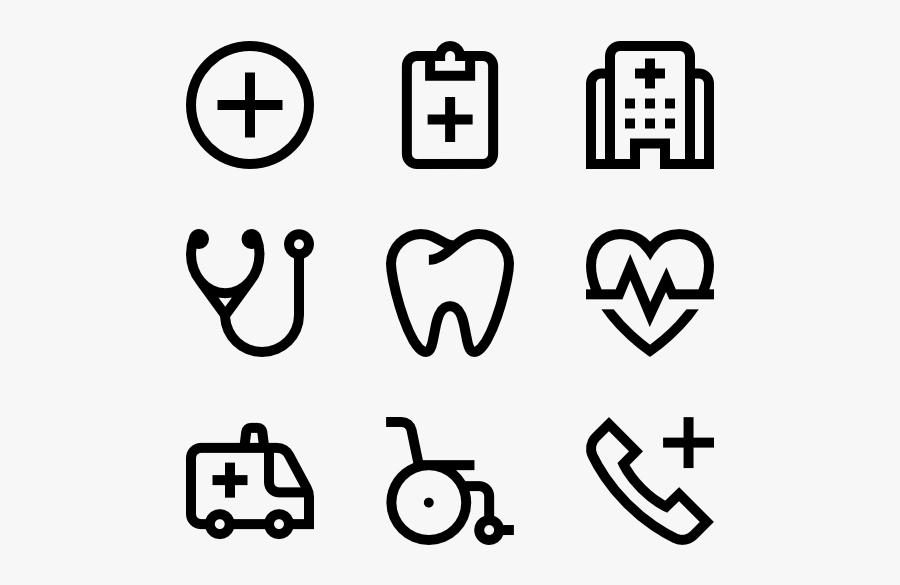 Hospital - Drawing Vector Icon, Transparent Clipart
