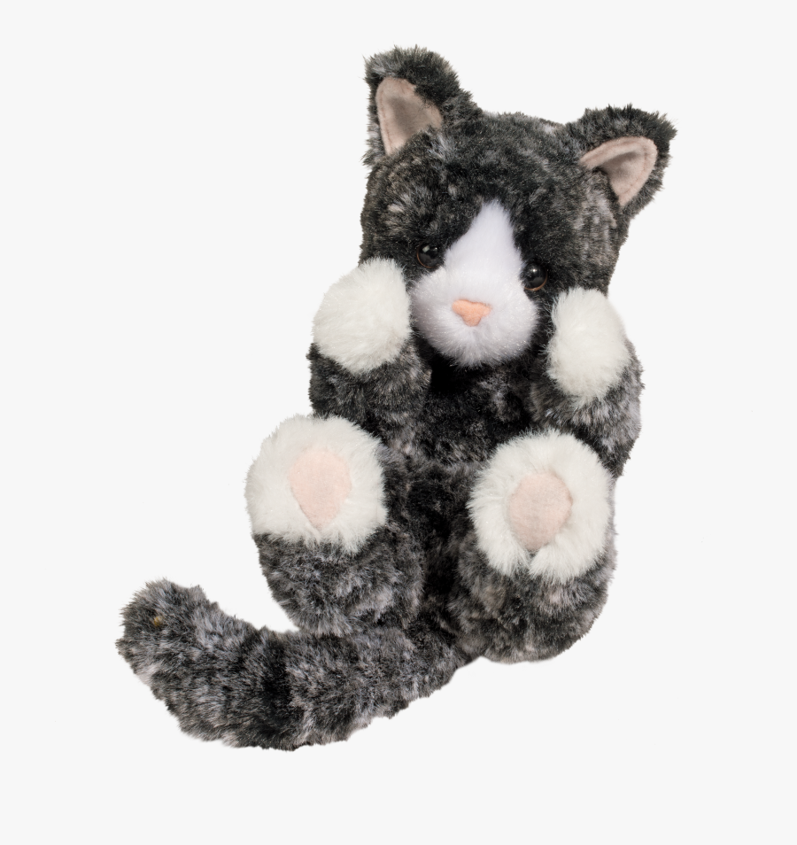 Clip Art Black And White Kitten - Stuffed Toy, Transparent Clipart