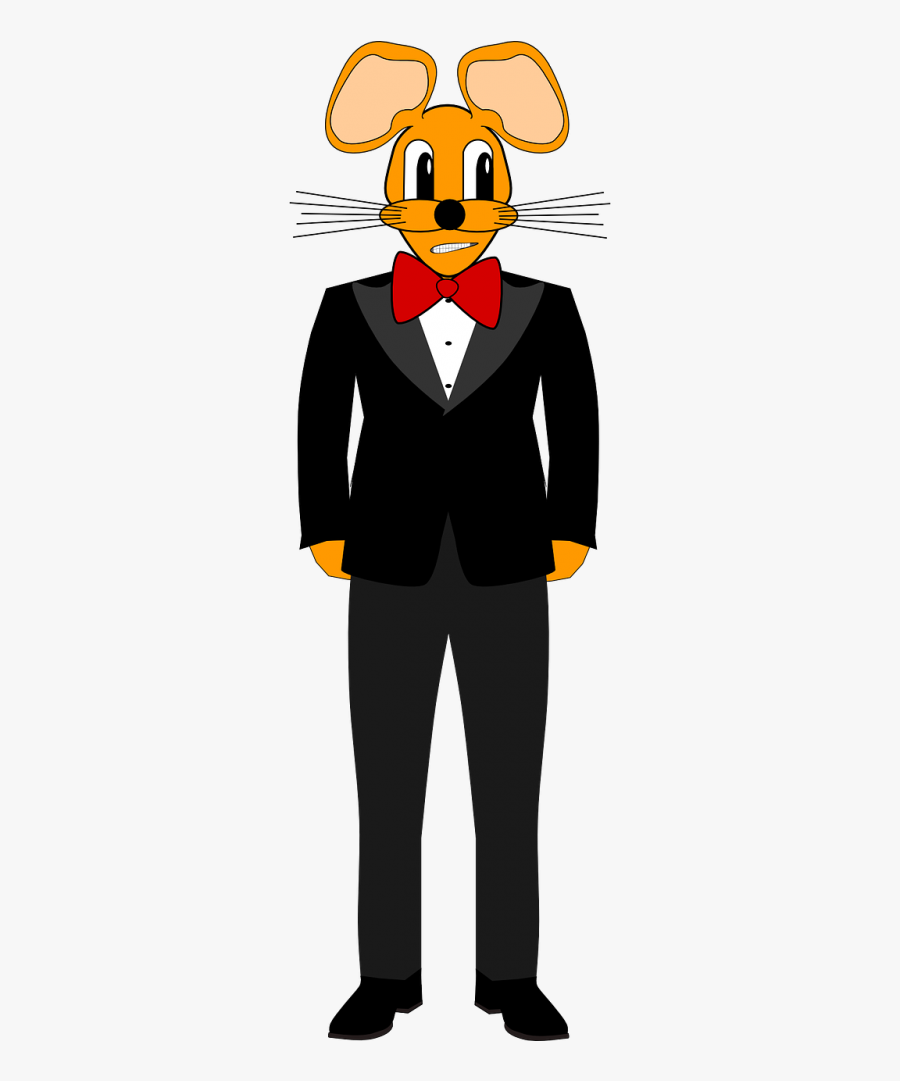 Mouse Tuxedo Tie - Rato De Terno Desenho, Transparent Clipart