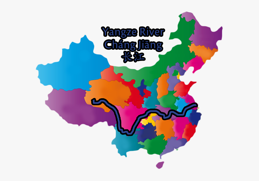 Clipart Map River Mouth - Colourful Map Of China, Transparent Clipart