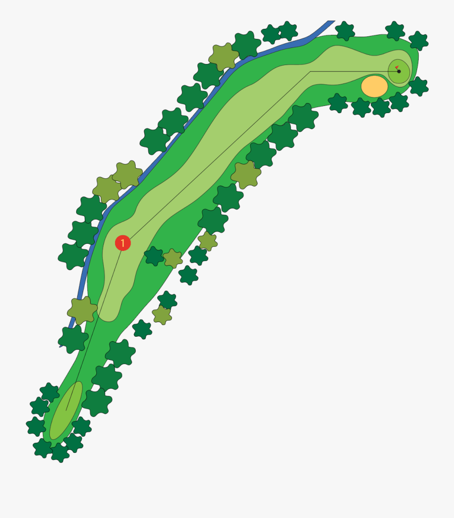 Golfing Clipart Hole In One - Par 5 Golf Course Map, Transparent Clipart