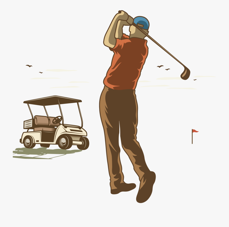 Golfer Drawing Golf Hole - Speed Golf, Transparent Clipart