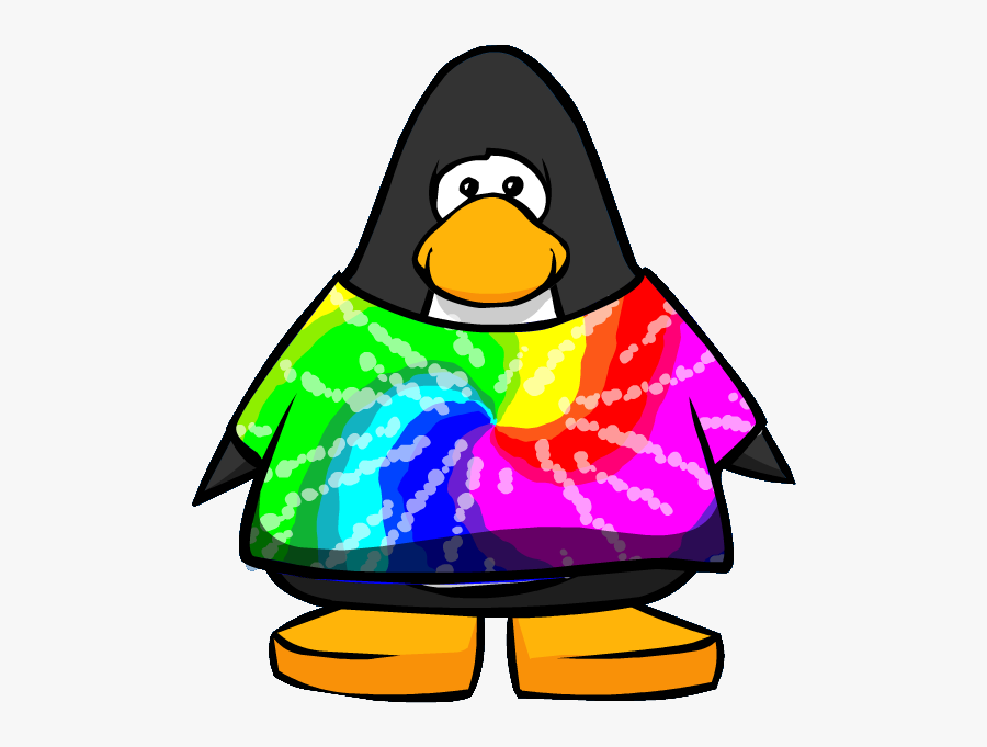 Penguin In Tie Dye T-shirt - Tie Dye Shirt Cartoon, Transparent Clipart