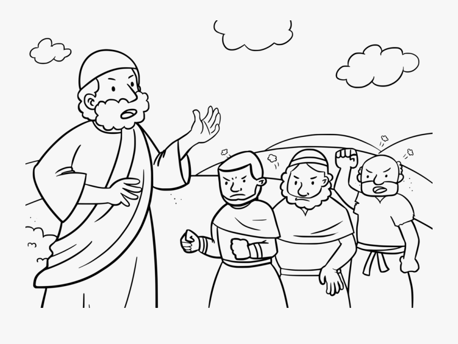 Emotion,art,conversation - Moses And The Israelites Coloring Page, Transparent Clipart