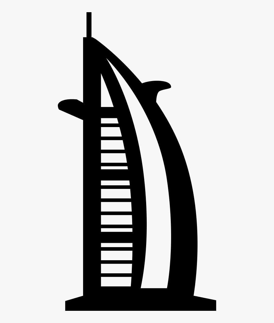 Clip And White,trademark,symbol - Burj Al Arab Silhouette, Transparent Clipart