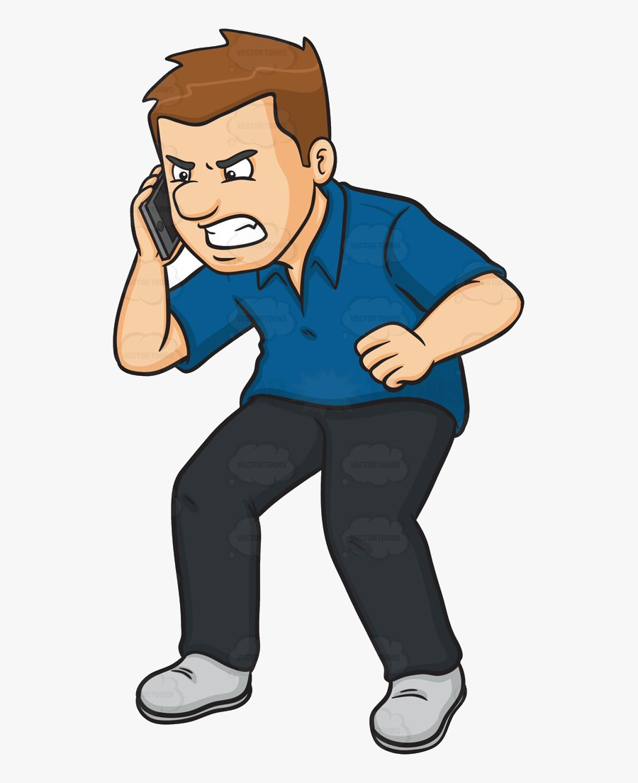 Phone Someone On The Clipart Collection Transparent - Angry Man Images Cartoon, Transparent Clipart