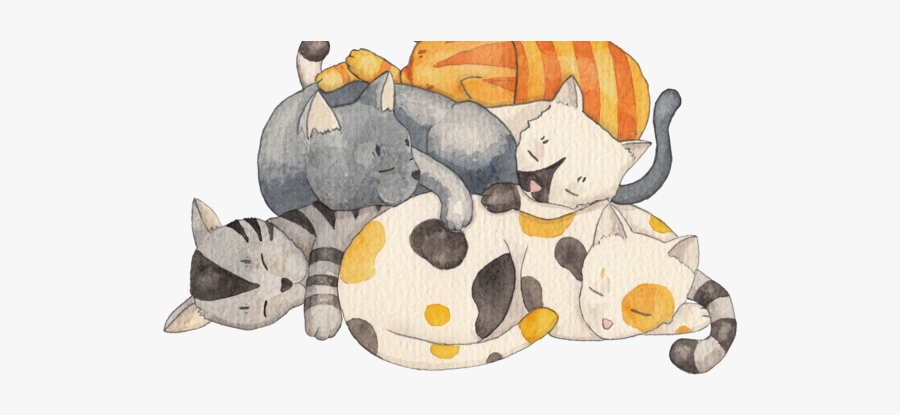 Cat Siesta Gatuna Women - Cat Watercolor Sleep Cute, Transparent Clipart