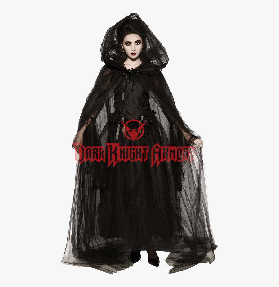 Drawing Capes Black Cloak - Evil Witch Halloween Costumes, Transparent Clipart