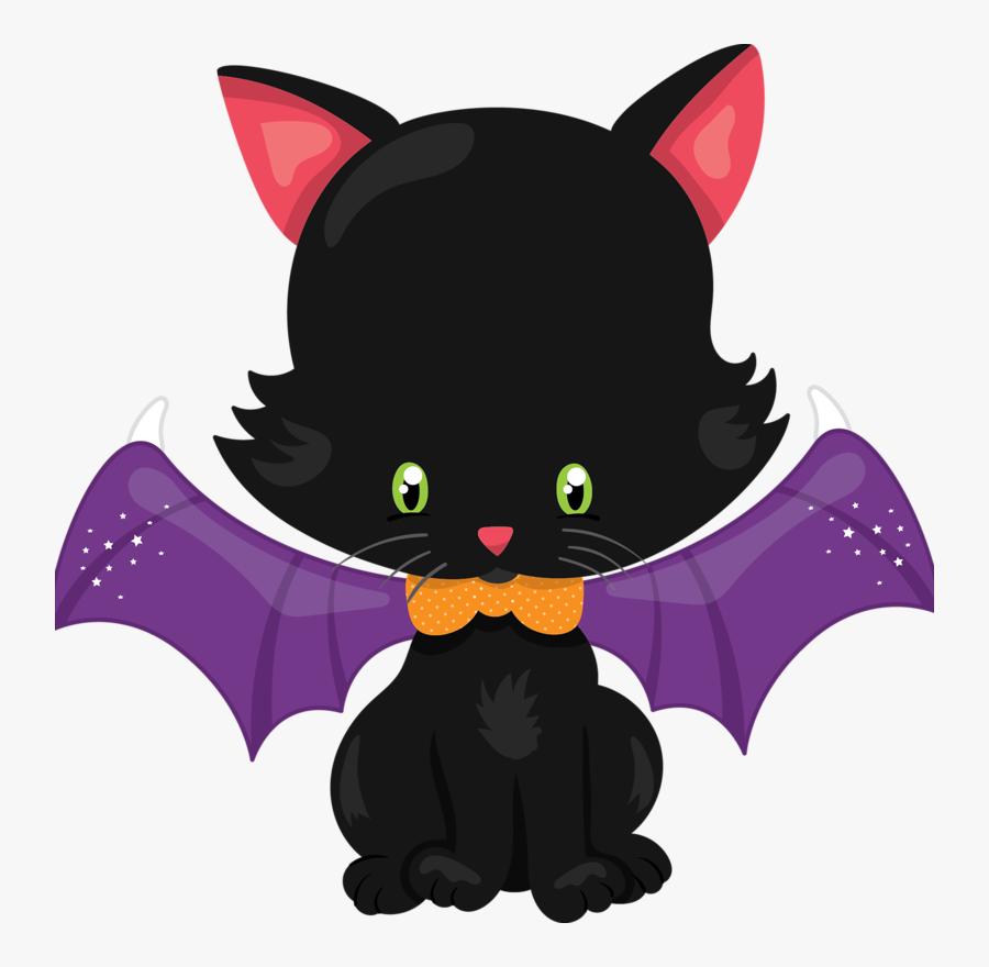 Transparent Black Kitten Clipart - Halloween Images Cats Transparent, Transparent Clipart