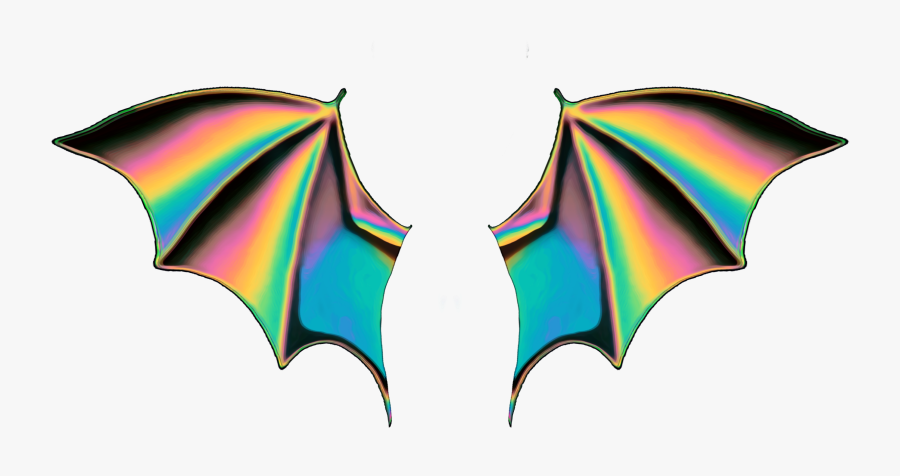 #holo #holographic #wings #emoji #freetoedit - Bat Wings Emoji, Transparent Clipart