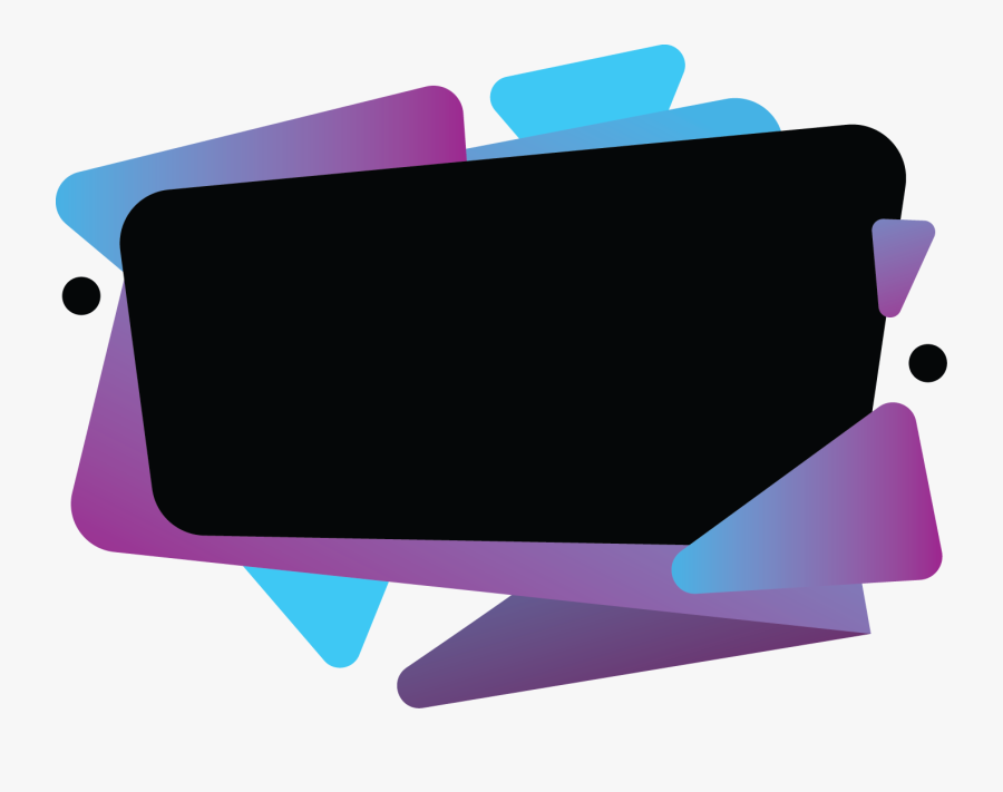 Black Banner With Blue Pink Gradient Abstract, Transparent Clipart