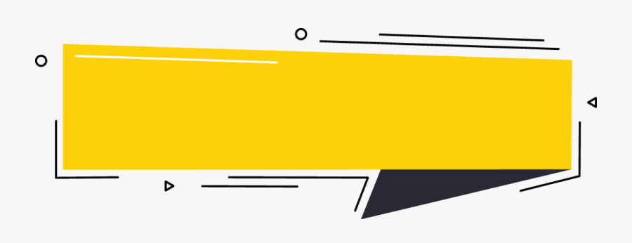 Yellow Banner With Black Down Right Abstract Around - Yellow Banner, Transparent Clipart
