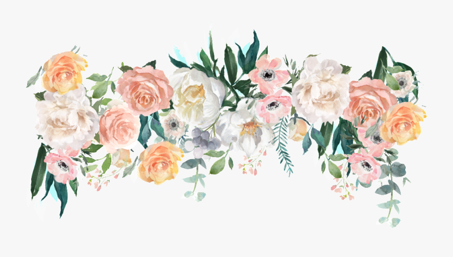 Transparent Painted Flowers Png - Free Printable Floral Banner, Transparent Clipart