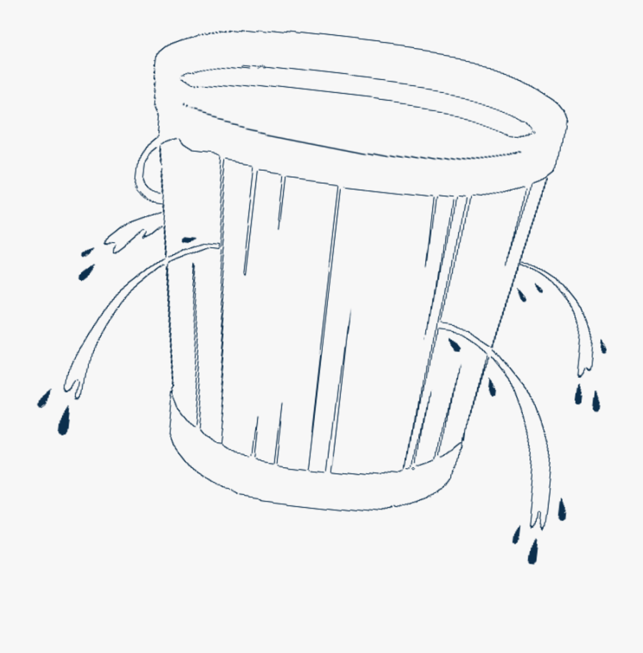 Bucket Transparent Drawing - Drawing, Transparent Clipart