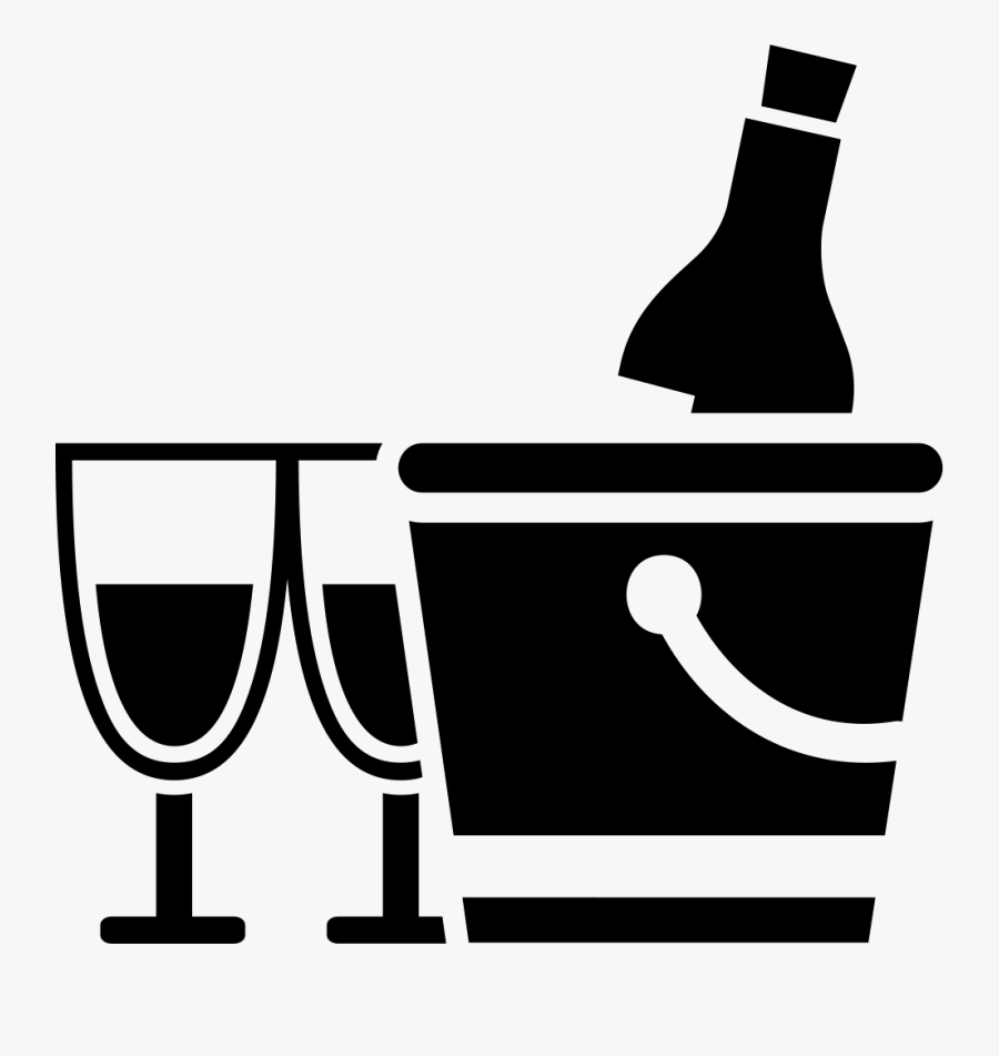Wine Bottle In Bucket With Two Glasses - Wine Bottles Svg Free, Transparent Clipart