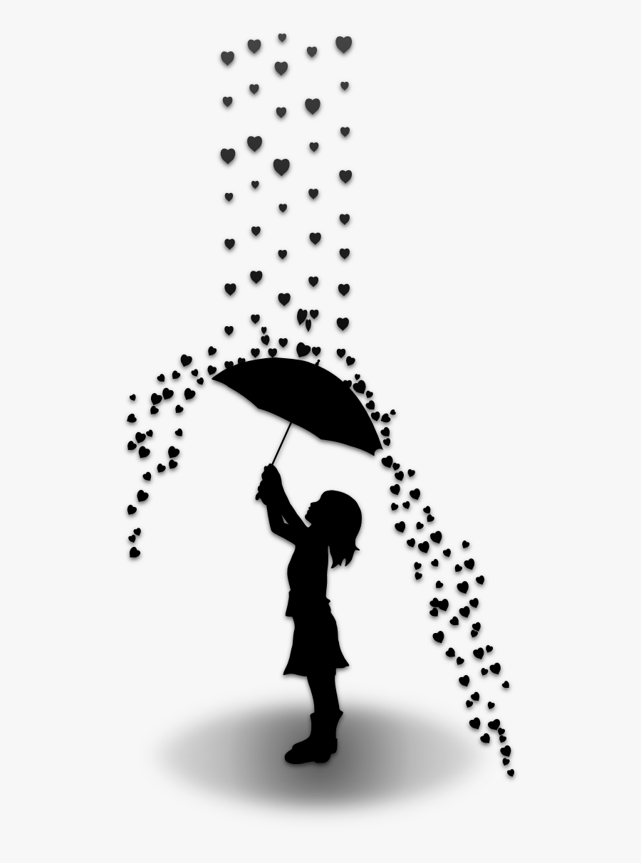 Free Silhouette Art, Download Free Clip Art, Free Clip - Little Girl With Umbrella Silhouette, Transparent Clipart