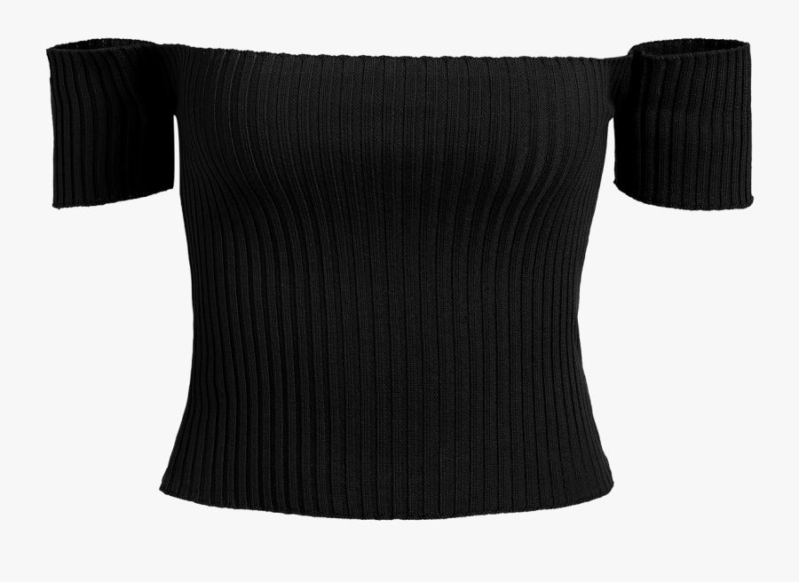 Clip Art Rib Knit Off The - Rib Knit Off The Shoulder Top, Transparent Clipart