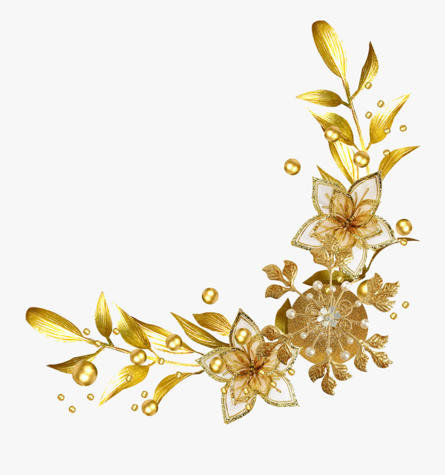 Gold Flower Frame Png , Transparent Cartoons - Gold Flower Frame Png, Transparent Clipart
