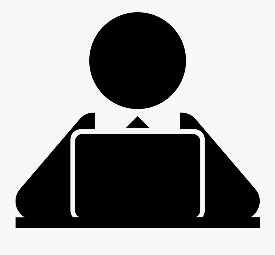 Png File Svg - Person At Computer Icon Png, Transparent Clipart