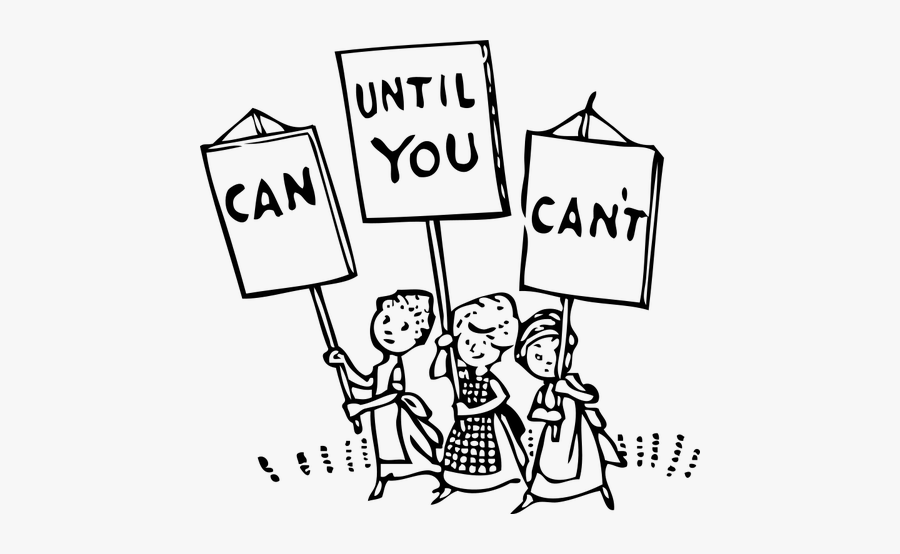 Women Carrying Protester Sign Vector Illustration, Transparent Clipart