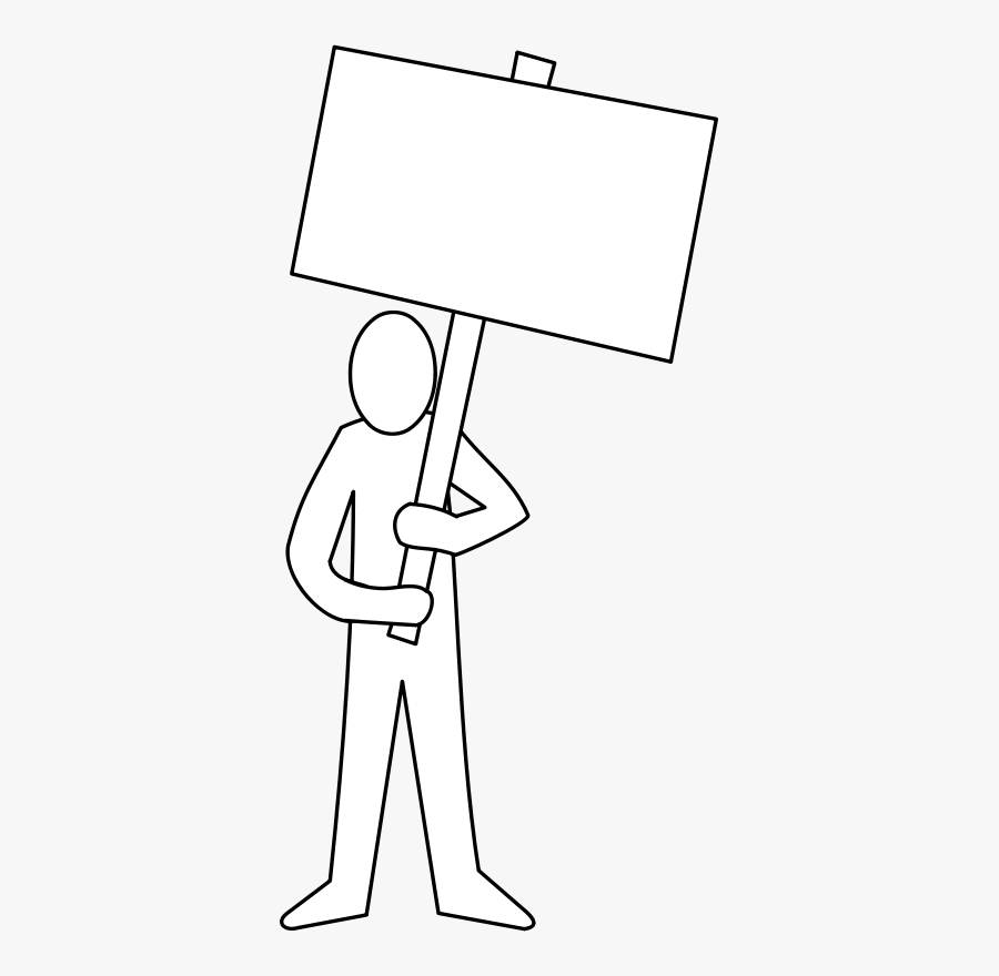 Manifestant / Demonstrator - Sign, Transparent Clipart