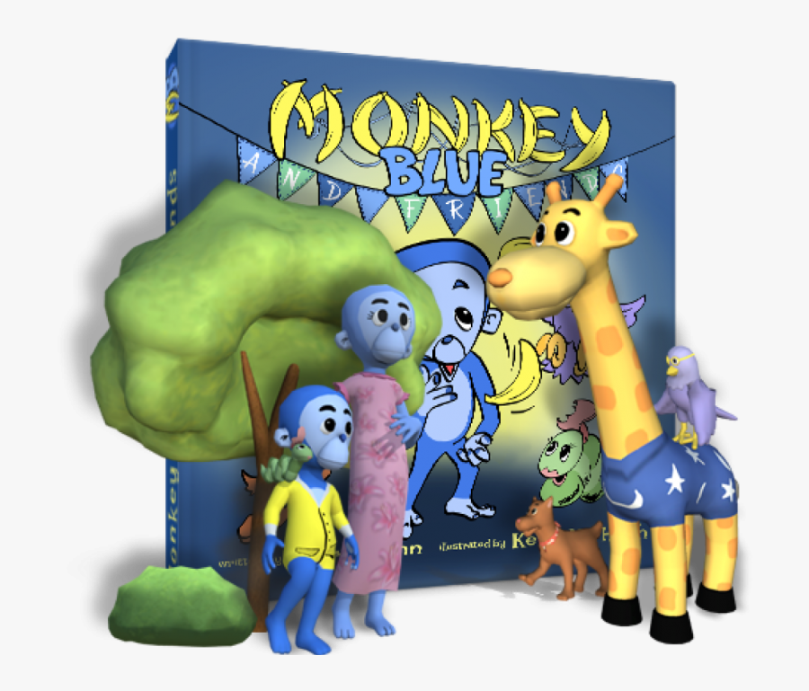 Monkey Blue And Friends - Cartoon, Transparent Clipart