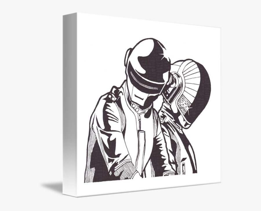 Daft Punk Clipart Drawing - Daft Punk Black And White Colorear, Transparent Clipart