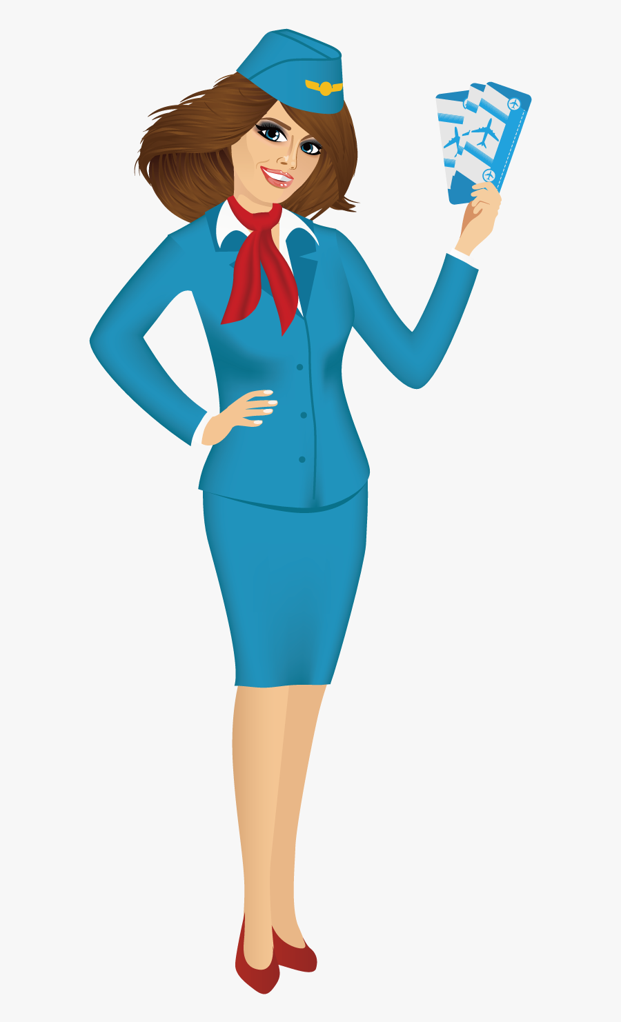 Stewardess Png - Flight Attendant Transparent Background, Transparent Clipart