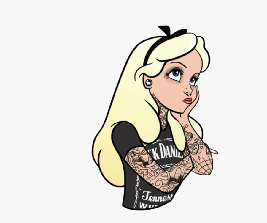Picture Freeuse Download Alice Drawing Hipster - Punk Alice In Wonderland, Transparent Clipart