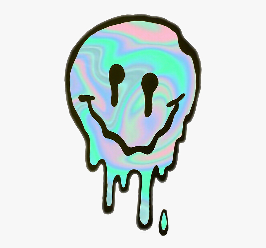 #happy #aesthetic #vaporwave #freetoedit - Melting Smiley Face, Transparent Clipart