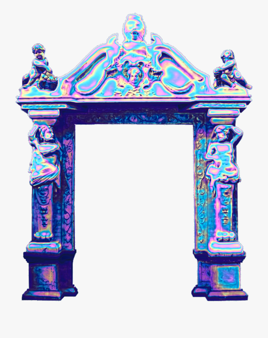 Arch Archway Roman Greek Doorway Columns Vaporwave - Vaporwave Column Png, Transparent Clipart