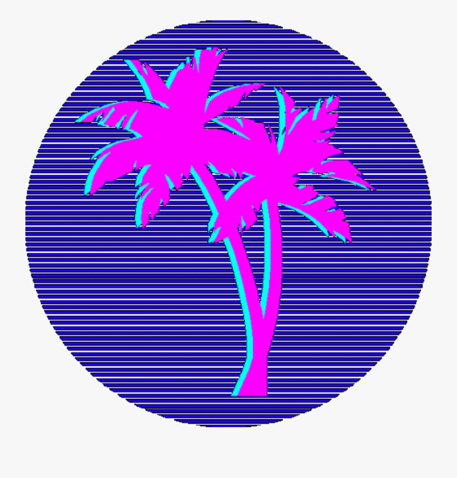 ##vaporware #vaporwave #aesthetic #palmeras - Vaporwave Palm Tree Png, Transparent Clipart