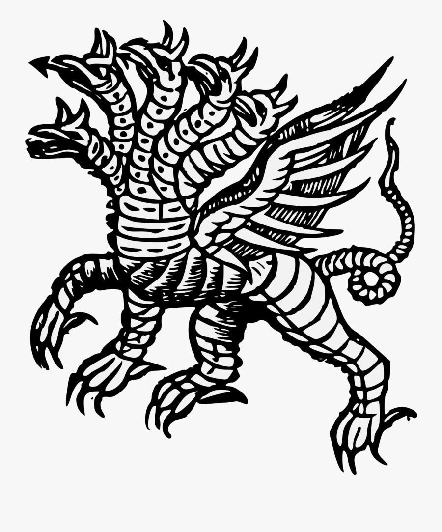 Transparent Hydra Png - Hydra Heraldry, Transparent Clipart