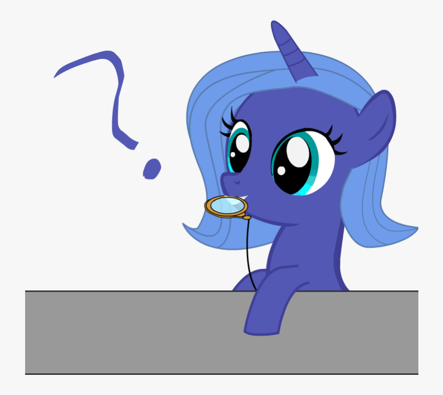 Gitpmcerberus, Filly, Monocle, Princess Luna, Question - Cartoon, Transparent Clipart
