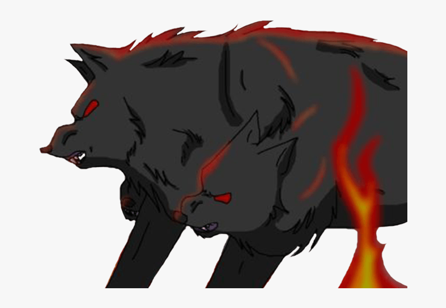 Cerberus From Wolf Song Looking To The Left With Fire - Illustration, Transparent Clipart