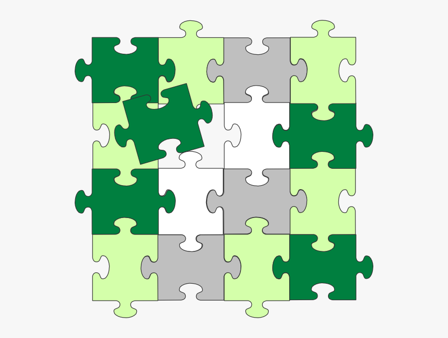 Green Jigsaw Puzzle Bigger Svg Clip Arts - Green Jigsaw Puzzle, Transparent Clipart