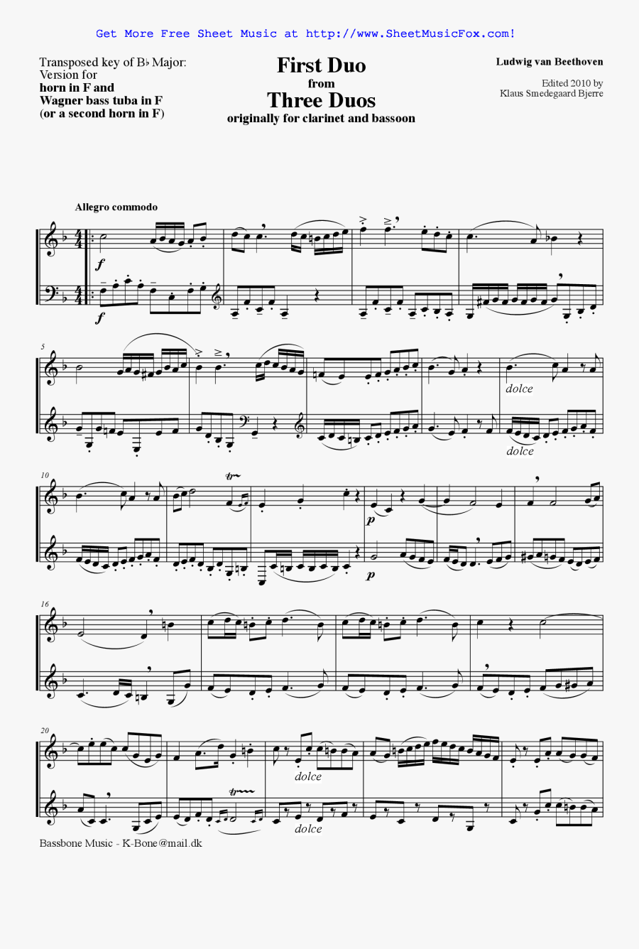 Essay On Beethoven Sheet Music For Duets For Clarinet - Sheet Music, Transparent Clipart