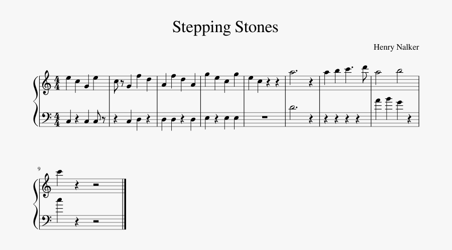 Stepping Stones Sheet Music Composed By Henry Nalker - Piano Notes, Transparent Clipart