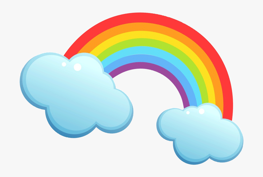 Rainbow With Clouds Clipart Png, Transparent Clipart