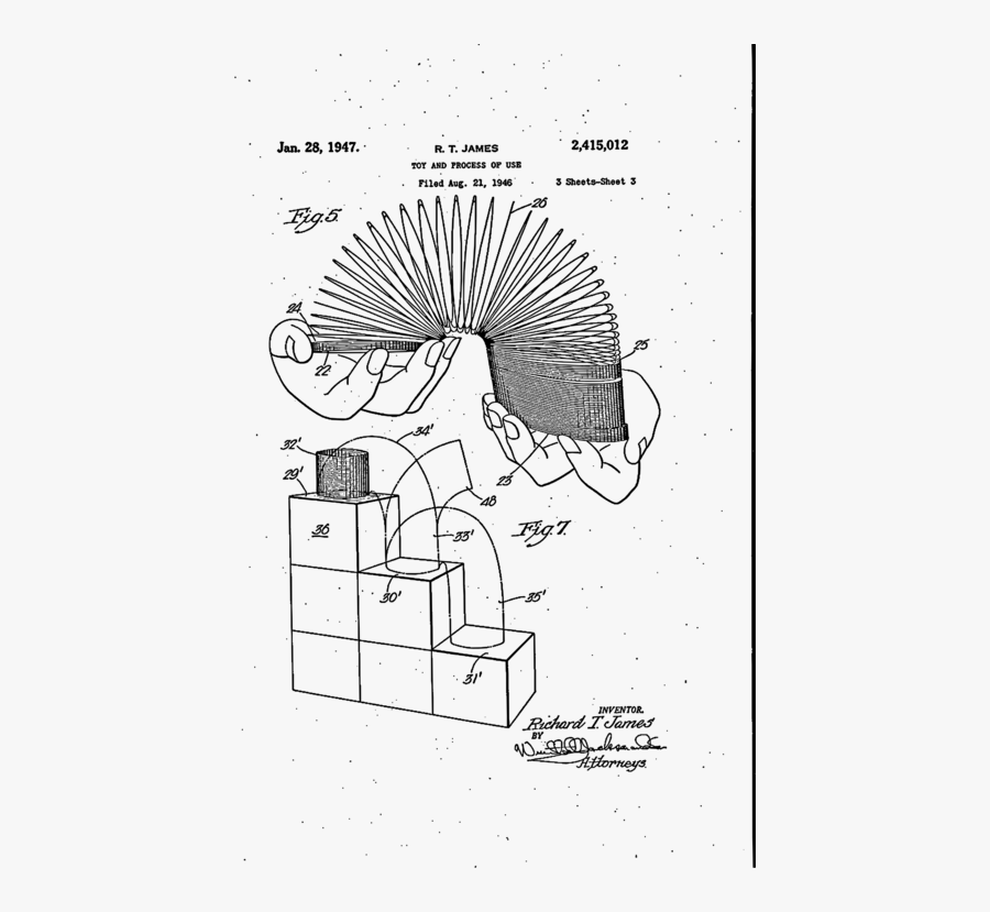 Line Art,botany,blackandwhite - Slinky Patent, Transparent Clipart